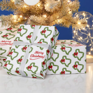 Texas-julkrans med Red Bow Presentpapper