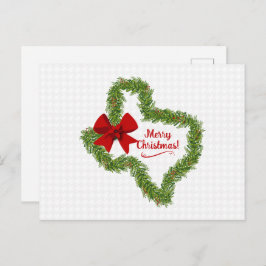 Texas-julkrans med Red Bow Vykort