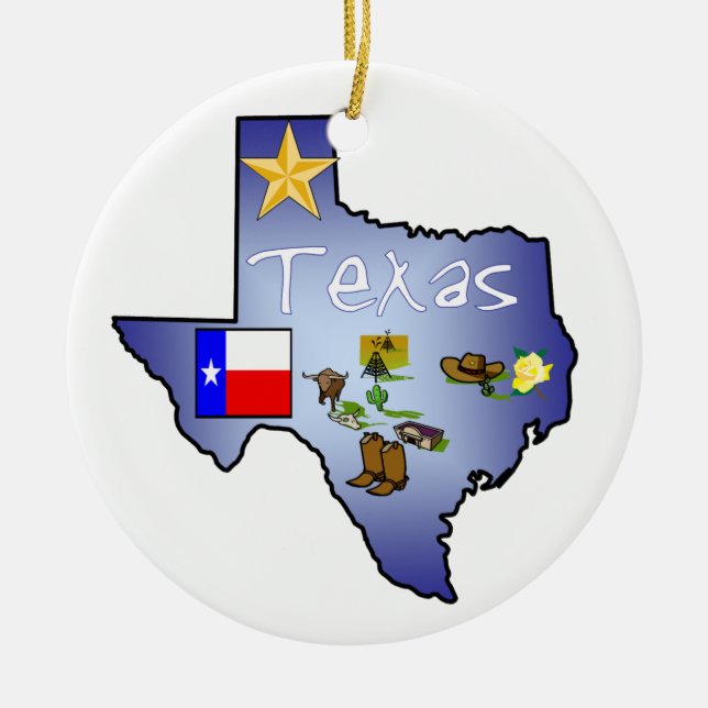 Texas julprydnad julgransprydnad keramik (Framsidan)