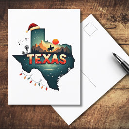 Texas julstat Karta Illustration Helg Vykort