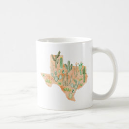 Texas Kaktus Sukkulent Akvarellkarta Kaffemugg