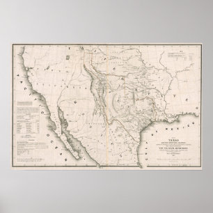 Texas Kalifornien och Oregon, 1846 Poster
