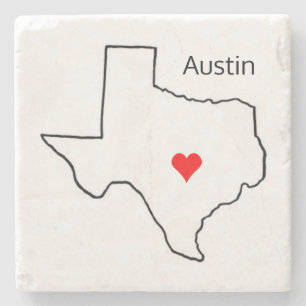 Texas Kärlek Anpassningsbar Location Red Heart Ci Stenunderlägg