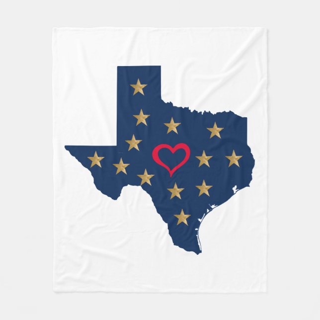 Texas Kärlek och Shining Stars i Lone Star Stat Fleecefilt (Framsidan)