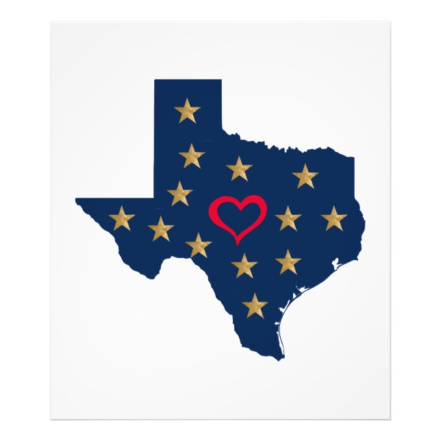 Texas Kärlek och Shining Stars i Lone Star Stat Fototryck (Framsidan)