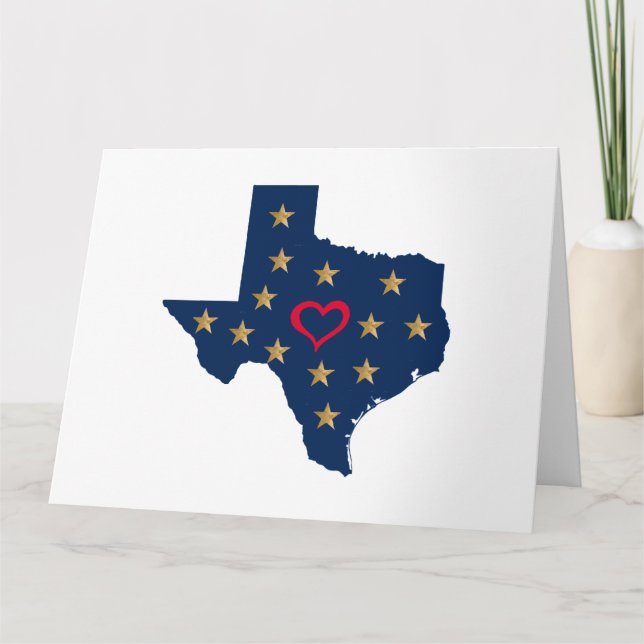 Texas Kärlek och Shining Stars i Lone Star Stat Kort (Framsida)