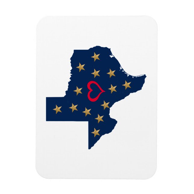 Texas Kärlek och Shining Stars i Lone Star Stat Magnet (Vertikal)