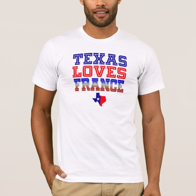 Texas kärlekfrankriken tee shirt (Framsida)