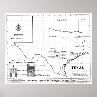 Texas Karta, 1933 Poster