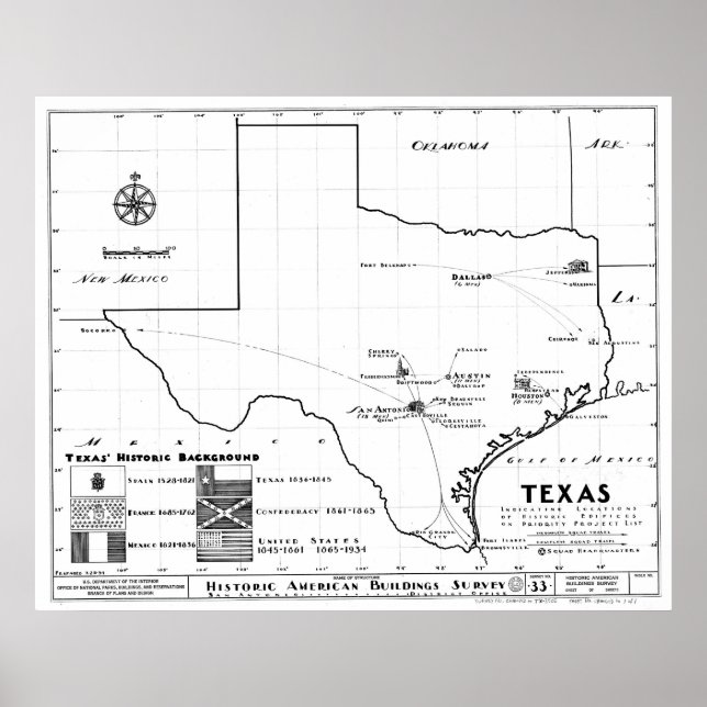 Texas Karta, 1933 Poster (Framsidan)