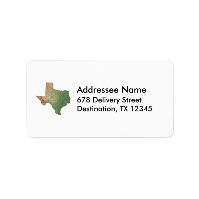 Texas Karta-adressetikett Adressetikett (Framsidan)