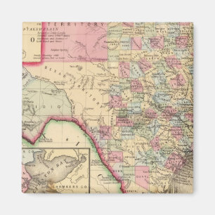 Texas Karta av Mitchell Magnet