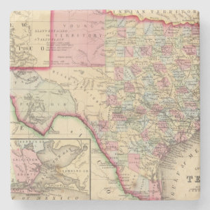 Texas karta av Mitchell Stenunderlägg