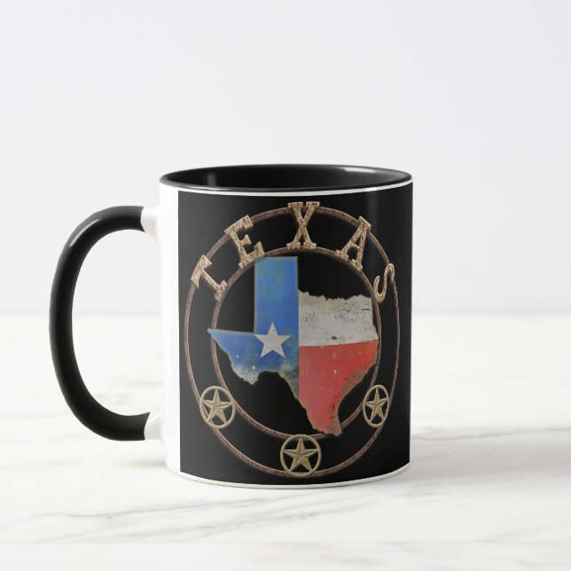Texas Karta Barn Art Mugg (Vänster)
