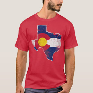 Texas Karta Colorado Flagga Family Home Vacation K T Shirt