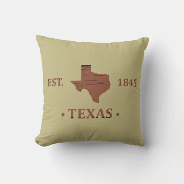 Texas karta, ensamstjärnstat kudde (Framsida)