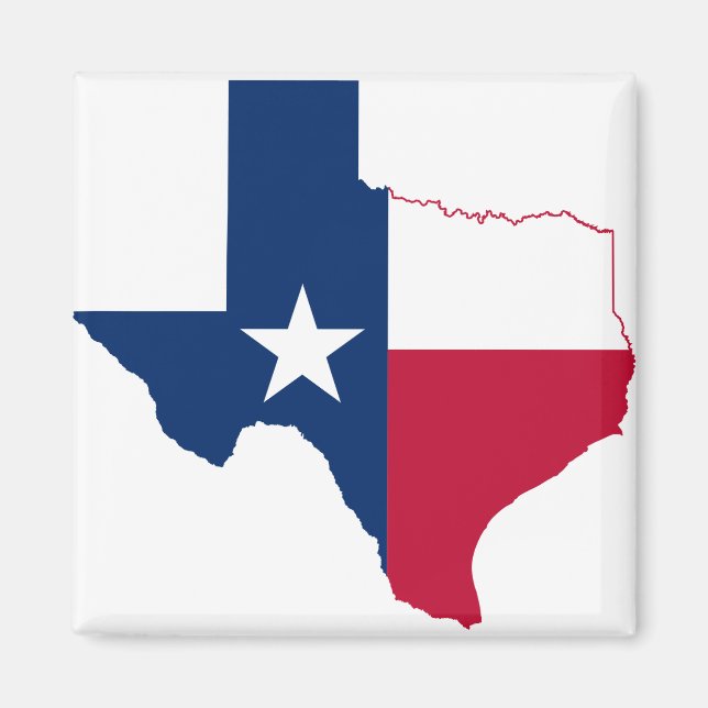 Texas karta flagga magnet (Framsidan)