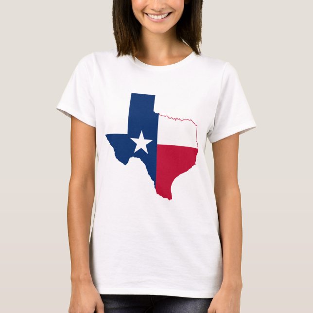 Texas karta flagga t shirt (Framsida)