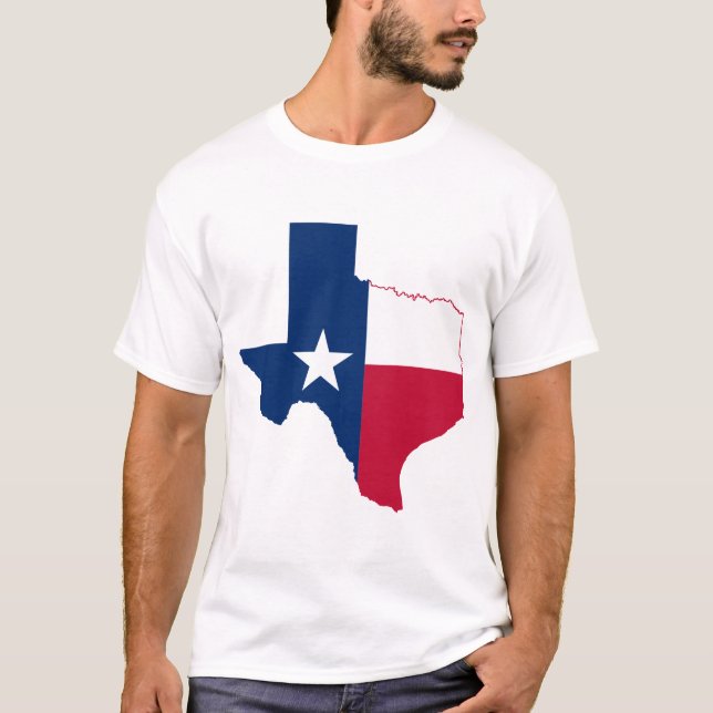 Texas karta flagga t shirt (Framsida)