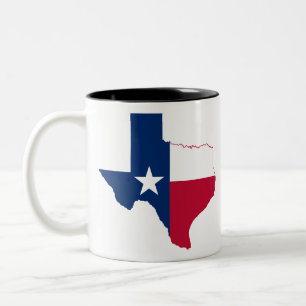 Texas karta flagga Två-Tonad mugg