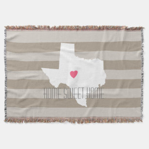 Texas Karta Home State Kärlek med Anpassningsbar Mysfilt