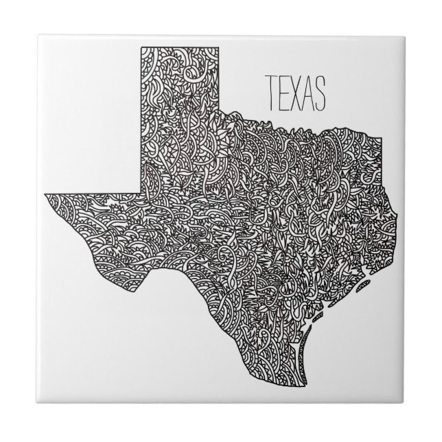 Texas karta kakelplatta (Framsidan)