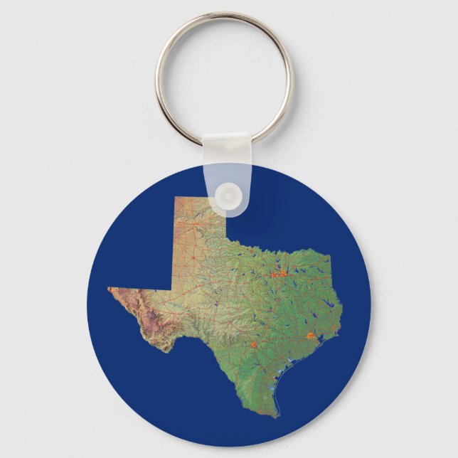 Texas Karta Keychain Nyckelring (Framsida)