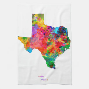 Texas karta kökshandduk