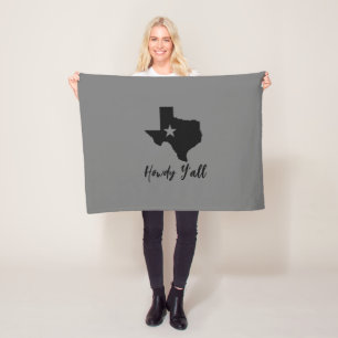 Texas Karta Lone Star State Howdy Y'all Fleecefilt