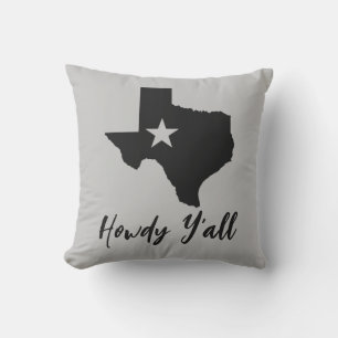 Texas Karta Lone Star State Howdy Y'all Kudde