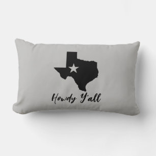 Texas Karta Lone Star State Howdy Y'all Lumbarkudde