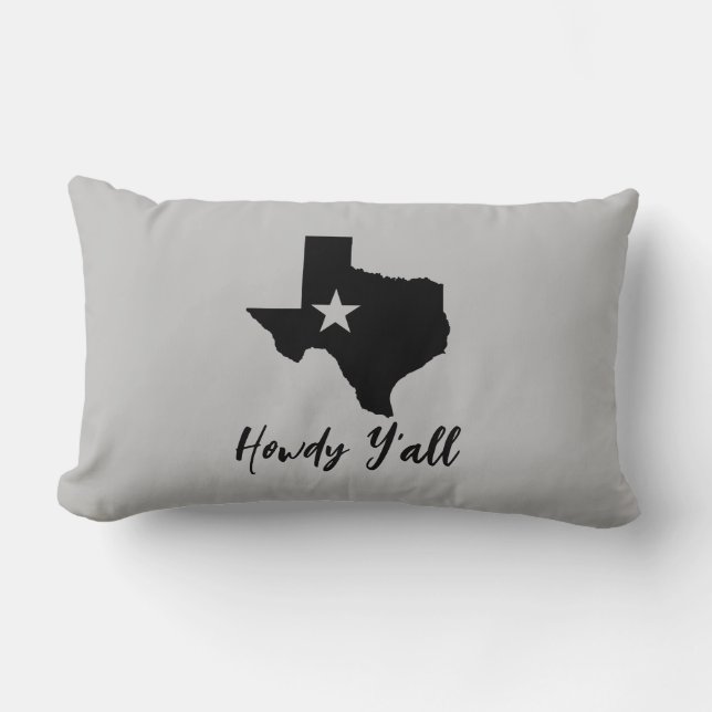 Texas Karta Lone Star State Howdy Y'all  Lumbarkudde (Framsida)