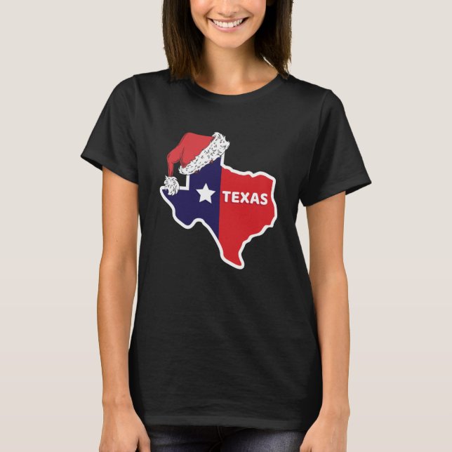 Texas Karta med jultomten Julafton,, Manar Kvinnor T Shirt (Framsida)