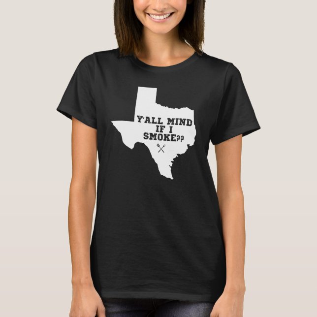 Texas Karta, om jag röker T Shirt (Framsida)