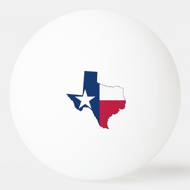 Texas Karta Outline och Flagga Pingisboll (Framsidan)