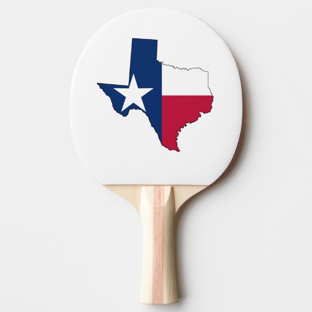 Texas Karta Outline och Flagga Pingisracket (Framsidan)