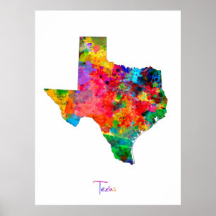 Texas Karta Poster