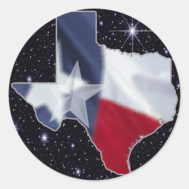 Texas Karta Runt Klistermärke (Framsida)