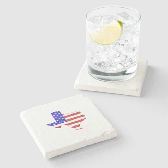 Texas Karta Shaped American Flagga Patriotic Stenunderlägg (Sidan)