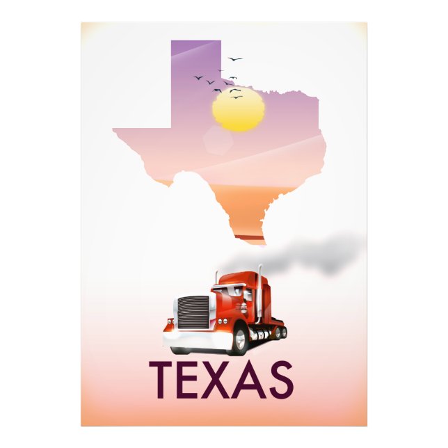 Texas Karta Stor Lastbil Fototryck (Framsidan)
