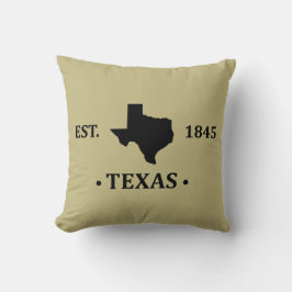 Texas karta svarta tonstjärnstaten kudde