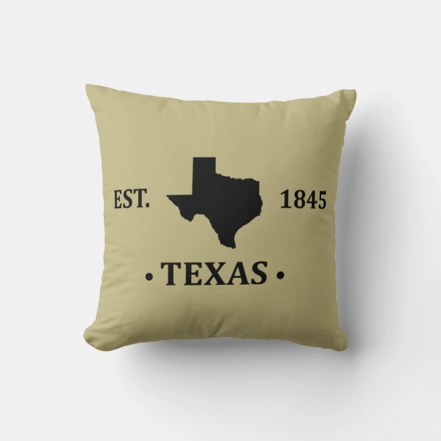 Texas karta svarta tonstjärnstaten kudde (Framsida)