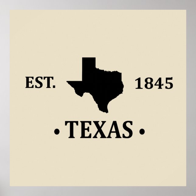 Texas karta svarta tonstjärnstaten poster (Framsidan)