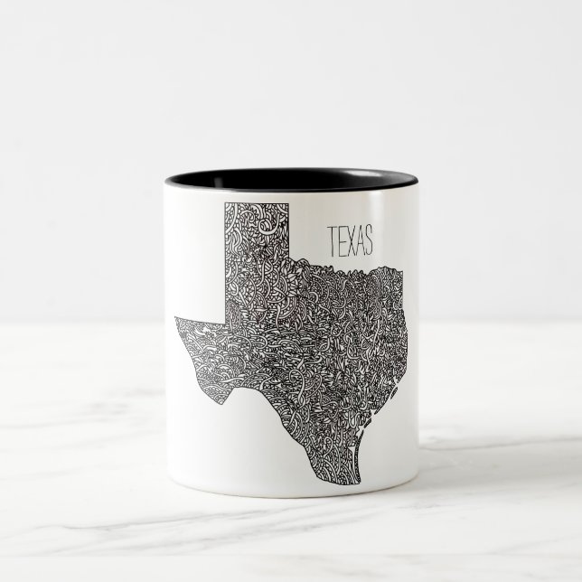 Texas karta Två-Tonad mugg (Center)