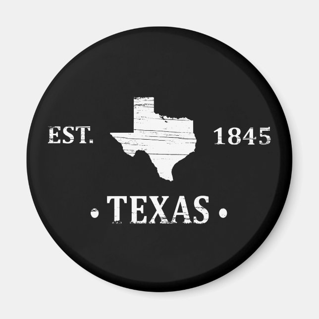 Texas karta vita tonstjärnorna magnet (Framsidan)