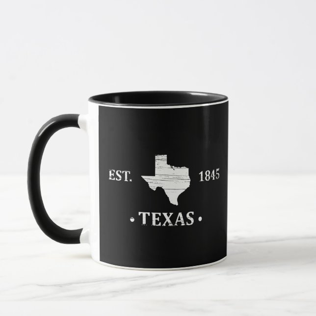 Texas karta vita tonstjärnorna mugg (Vänster)