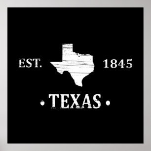 Texas karta vita tonstjärnorna poster