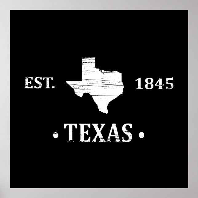 Texas karta vita tonstjärnorna poster (Framsidan)