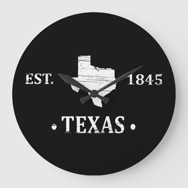 Texas karta vita tonstjärnorna stor klocka (Framsida)