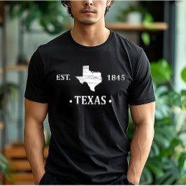 Texas karta vita tonstjärnorna t shirt
